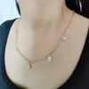 Vintage White Pearl Chaims Chain Necklace Choker voor moeder Y2K Esthetic Gold Poled Pendant for Ladies Girls Women Sieraden Accessoires Birthday Mother's Day Gift