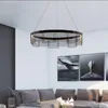 Lampadari Lampadario moderno in vetro nero Soggiorno Illuminazione a led in metallo minimalista Illuminazione da soffitto per camera da letto da pranzo