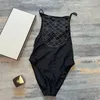 Luxe ontwerper C Swimwear Classic Black Sticky Diamond Gedrukt One Piece Bikini