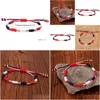 Bedelarmbanden American National Day String Bracelet Handmade Red White Blue Flag Color Independent Drop Delivery Sieraden DHQKQ