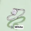 Bague Desiner bagues de luxe bague en argent bagues pour femmes bague moissanite blanc doré rose bleu bagues moissanite en gros Anneaux bagues de mariage anello M04F