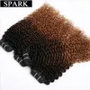 Hair Bulks Spark 134 Bundles Afro Kinky Curly Human s Ombre Brazilian 100 Weave Blonde Brown Black 230621