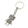 سلاسل المفاتيح Crystal Robot keychain Women Women Toys Men Car Key Rings leadable readable kaveiros vintage Jewelry Porte Clef Gift