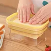Storage Bottles Plastic Butter Cutter Box Creative Fridge Pantry Nuts Fruits With Lid Kitchen Cheese Food Container
