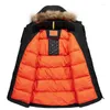 Men's Down Winter Padded Parka Men Coat Detachable Raccoon Fur Mens Parkas Thick Jackets Plus Size Hoody Outwear Casual Warm Coats