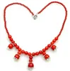 Pendant Necklaces Qingmos Round 4-10mm Natural Red Coral Necklace For Women With 4mm Jewelry 17" Chokers Nec5874