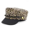 Berets vrouwen luipaard verf hoed herfst winter zeiler hoeden dames baret caps plat top kapitein cap travel cadagonal1