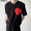 Herr t-shirts 2023 män t shirt lapptäcke o-hals kort ärm mode män kläder sommar streetwear koreansk stil casual tee tops s-5xl incerun l230520