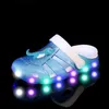 First Walkers Style Boys Girls Sport Beach Sandals Summer Kids Shoes With Light LED Hole Children Brand Fashion Sneakers 16 colors 230525