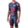 Racing sets Wattie Ink Triathlon Suit 2023 Men Korte mouw Road Bike Cycling Jumpsuit Trisuit Panty Onepiece