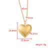 Pendant Necklaces Mirror Polish Stainless Steel Necklace Heart Round Oval Po Frame Memory Locket Jewelry Accessory 45cm