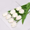 Flores decorativas 10/20/30pcs tulipe artificial com materiais de látex macios buquê falso para decoração de decoração de festa de casamento decoração