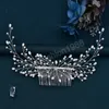 Luxirious Hair Combs Faux Freshwater Pearls Jewelry Silver Wedding Headwear Headpiece for Women Hair Ornaments Crystal Headwear