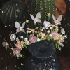 Çiçek çelengi, taç, prenses, süper peri dans performansı, kelebek saç bandı, el işi, orman tarzı çocuk yürüyüşü, inci saç bandı fg-0083-a