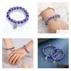 Perlen 8 mm Türkei böse blaue Augen Stränge Armbänder Kette Männer Frauen Kinder religiöse Hamsa Hand Charm Armband Armreifen handgefertigten Schmuck Dhzua