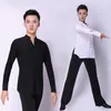 Stage Wear Top De Danse Latine Homme À Manches Longues Col Montant Tango Rumba Cha Flamengo Danse De Salon Chemises Hommes Exécutant Des Vêtements DN3791