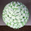Flores decorativas de 10 polegadas Casamento Bolas cheias de mesa de mesa decoração de peças de seda artificial Pomander Floral Starry Kissing