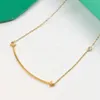 Fashion brand T Pendant Necklace New product charm smile designer necklace for women 18k gold luxury jewelry