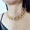 Kubański link łańcuch naszyjnik Decoker for Women Y2K Aesthetic Gold Srebrne Krawężniki Naszyjki Hip Hop punk grunge Birthday Jewelry Akcesoria Prezenty Hurtowe