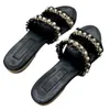 Весенние летние тапочки роскошные женские пляжные туфли модные жемчужные сандалии топ кожаные дизайнерские обувь
