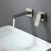 Rubinetti per lavabo da bagno Rubinetto da incasso a scomparsa grigio pistola Design a parete Rubinetto per lavabo freddo e doppio comando Vasca da bagno