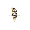 Pins Brooches Black Snake Men Pin For Women Fashion Dress Coat Shirt Demin Metal Funny Brooch Pins Badges Backpack Gift Jewelry Dro Dh4Kg