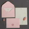 Confezione regalo 5 mini buste di carta vuote di colore rosa con ceralacca per l'imballaggio di biglietti d'auguri per inviti per feste di matrimonio