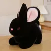 15cm Real Life Fluffy Black Wihte Pink Rabbit Plush Toy Lifelike Bunny Doll Soft Stuffed Animal Pendant Key Chain Birthday Gift for Children Kids