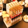 Organização de armazenamento do banheiro 110 LATTICICES ACRYLIC Lipstick Tower 360 graus rack rotativo com 2 suportes de escova de maquiagem como presente para menina/