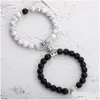 Бисера 2pcs/set магнитный аттракцион Ball Creative Bracelets Пара бусинок браслет тигр Eye Stone Jewelry Diftry Dired Deving Dhl04