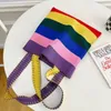 Borsa arcobaleno ad alta capacità Borsa arcobaleno Borsa da lavoro a maglia londinese di lusso Borsa a tracolla da uomo e da uomo firmata Borsa a tracolla alla moda