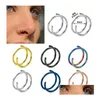 Pierścienie nosowe kołki ze stali nierdzewnej podwójna pierścień spiralna przenikanie przecieranie obręcze kolczyki tragus helisa dla kobiet nozdrzy biżuteria DH4SG
