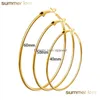 Hoop Huggie 40mm80mm Big Breating Polishing Loop exagerado Círculo liso para mulheres meninas Sier Gold Color Drop Deliver