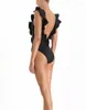 Costume da bagno da donna Leopard Print 2023 Summer Style Costume da bagno intero Bikini volante sexy scava fuori