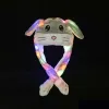 Led Ligh Up Plush Moving Rabbit Hat Funny Glowing and Ear Moving Bunny Hat Cap för Women Girls Cosplay Christmas Party Holiday Hats