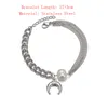 Link bransoletki bransoletka ze stali nierdzewnej srebrny łańcuch kolorów z księżycem urok design moda mężczyźni kobiety pokary