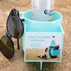 Portavasos de playa de 20 oz con bolsillo 9 colores Portavasos de plástico Camping al aire libre Multifuncional Seaside B0056