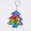 Key Rings 1 flip sequin keychain suitable for mermaid tails clover cats animal shapes Christmas gifts children adults party discounts G230525