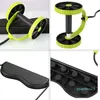 Buik dubbele wiel ab roller home gym spier taille arm oefening fitnessapparatuur trek touw weerstandsbanden afslankapparaat