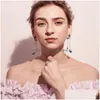 Dangle Chandelier Blue Stars Tassel Long Earrings Delicate Alloy Vintage Drop Earring For Elegant Girls Women Fashion Jewelry Deliv Dhwsq