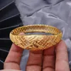 バングル24k 4pcs/lot dubai bangles for women girls gold colorエチオピアの絶妙なブレスレット/バングルトレンディなアフリカのアラブの宝石