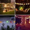 Décorations de jardin étanche solaire à piles lanterne guirlande lumineuse boule de papier guirlande lumineuse pour fête de mariage de Noël en plein air 230525