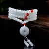 Link armbanden Fashion Creative Hetian Jade 108 Multi -layer Circle Circle Tassel Spike Boeddha kralen Hand String Women's Girls sieraden Gift