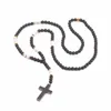 Подвесные ожерелья изначально DIY Ожерелье Модные люди#39; S Черные обсидианские бусины поперечный талисман