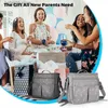 Wickeltaschen Multifunktionale Windeltasche für Mama Grau Schwarz Baby Windel Rucksack Mutterschaft Kinderwagen T230526