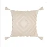 Pillow Black White Embroidery Cover With Tassels Geometric Home Decor Sofa Pillowcase Sham 45x45cm/30x50cm