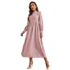 Casual Dresses Women Elegant Midi 2023 Spring Autumn Long Sleeve Tassel Solid Slim Swing Turkish Evening Party Robe Vestido