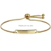 Charm Armbänder Edelstahl Blank Bar Armband Gold Kann Benutzerdefinierte Name ID Initiale Für Frauen Personalisieren Schmuck Freunde Geschenk Drop De Dhz8N