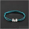 Bracelets porte-bonheur chanceux chaîne rouge Bracelet tressé réglable en acier inoxydable pour la famille papa maman fille bijoux enfant cadeau Drop Deli Dhq9U