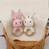 Baby Teethers Toys Wooden Rattle Teether for Kids Teething Rings Animal Crochet Elephant Babies Gym Montessori Childrens 230525